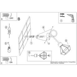 Applique en acier 1 lampes 15x28x30cm Sollux
