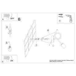 Applique en acier 1 lampes 25x8x20cm Sollux
