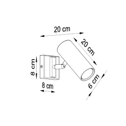 Applique en acier 1 lampes 8x8x20cm Sollux