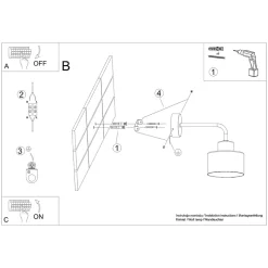 Applique en acier 1 lampes 22x20x20cm Sollux
