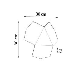 Applique en acier 2 lampes 30x30x8cm Sollux
