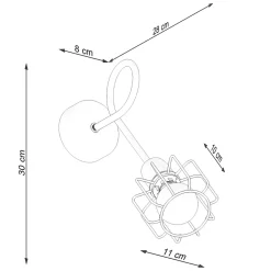 Applique en acier 1 lampes 15x28x30cm Sollux