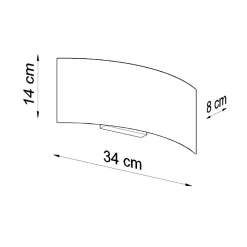 Applique en acier 2 lampes 34x8x14cm Sollux