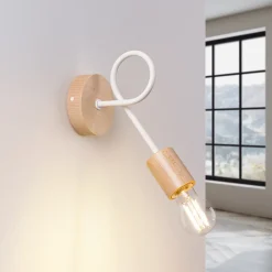 Applique en acier/bois 1 ampoule 3000K - 10x19x24cm Sollux