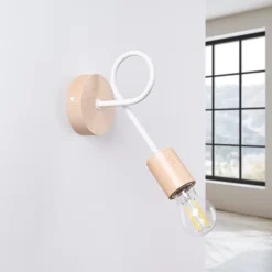 Applique en acier/bois 1 ampoule 3000K - 10x19x24cm Sollux