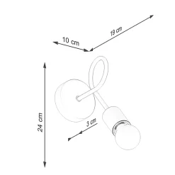 Applique en acier/bois 1 lampes 10x19x24cm Sollux