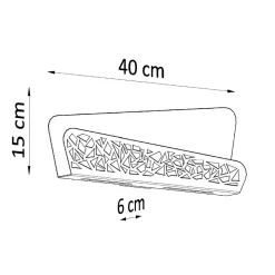 Applique en acier/PVC 2 ampoules 3000K - 40x6x15cm Sollux