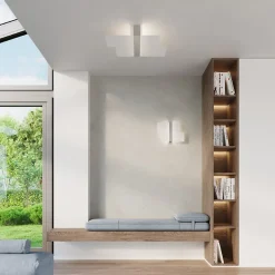 Applique en acier/verre 2 ampoules 3000K - 39x6x28cm Sollux