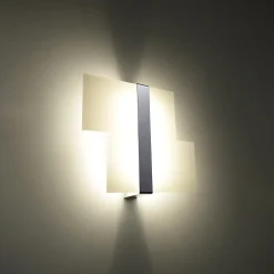 Applique en acier/verre 2 ampoules 3000K - 39x6x28cm Sollux