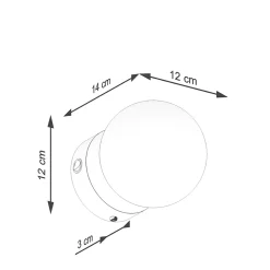 Applique en acier/verre 1 ampoule 3000K - 12x14x12cm Sollux
