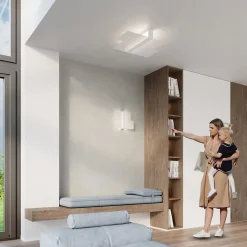 Applique en acier/verre 2 ampoules 4000K - 39x6x28cm Sollux