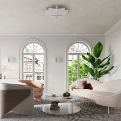 Applique en acier/verre 2 ampoules 4000K - 42x7x23cm Sollux