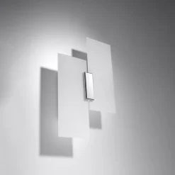 Applique en acier/verre 2 lampes 27x7x37cm Sollux