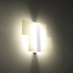 Applique en acier/verre 2 lampes 39x6x28cm Sollux