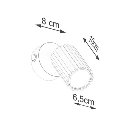 Applique en aluminium 1 ampoule 3000K - 8x8x16cm Sollux