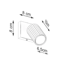 Applique en aluminium 1 ampoule 3000K - 8x16x8cm Sollux