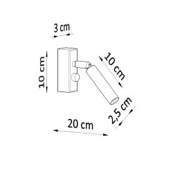 Applique en aluminium 1 ampoule 4000K - 3x10x20cm Sollux