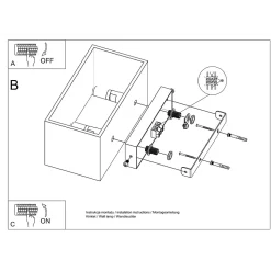 Applique en aluminium 2 lampes 20x12x10cm Sollux