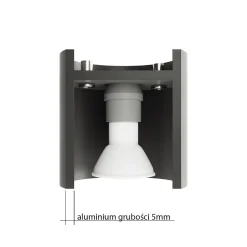 Applique en aluminium 2 lampes 26x12x10cm Sollux