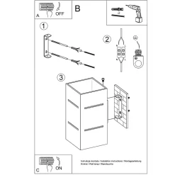 Applique en aluminium 1 lampes 10x12x20cm Sollux