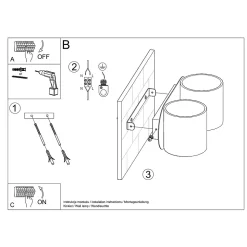 Applique en aluminium 2 lampes 26x12x10cm Sollux