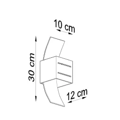 Applique en aluminium/verre 1 ampoule 4000K - 10x12x30cm Sollux