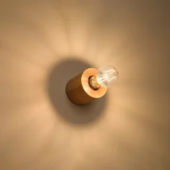 Applique en bois 1 ampoule 3000K - 10x10x10cm Sollux