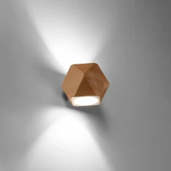 Applique en bois 1 ampoule 4000K - 12x14x12cm Sollux