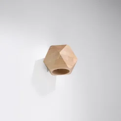 Applique en bois 1 ampoule 4000K - 12x14x12cm Sollux