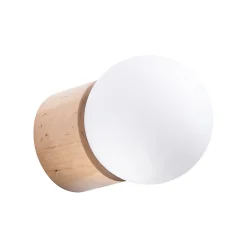 Applique en bois 1 ampoule 4000K - 12x17x12cm Sollux
