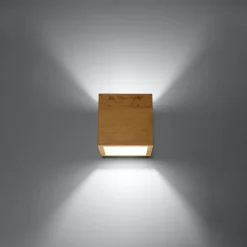 Applique en bois 1 ampoule 3000K - 10x12x10cm Sollux