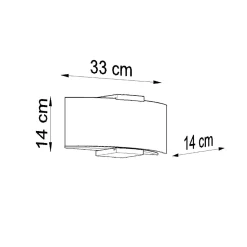 Applique en bois/verre 2 ampoules 3000K - 33x14x14cm Sollux