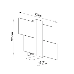 Applique en bois/verre 1 ampoule 3000K - 43x12x30cm Sollux