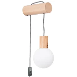 Applique en bois/verre 1 lampes 6x25x67cm Sollux