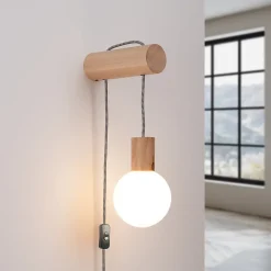 Applique en bois/verre 1 lampes 6x25x67cm Sollux