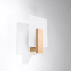Applique en bois/verre 1 lampes 16x12x30.5cm Sollux