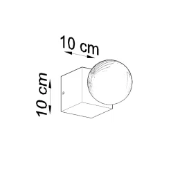 Applique en béton 1 ampoule 4000K - 10x10x10cm Sollux