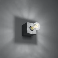 Applique en béton 1 ampoule 4000K - 10x10x10cm Sollux