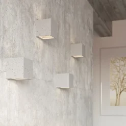 Applique en béton/verre 1 lampes 12x12x10cm Sollux