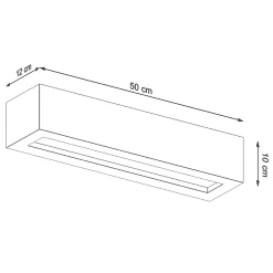 Applique en béton/verre 2 lampes 50x12x10cm Sollux