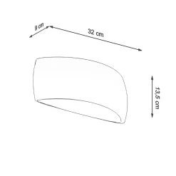 Applique en céramique 1 ampoule 4000K - 32x9x13.5cm Sollux