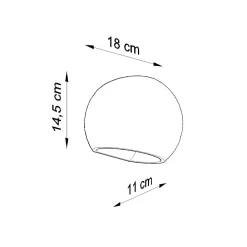 Applique en céramique 1 ampoule 4000K - 18x11x14.5cm Sollux