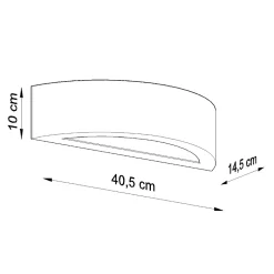 Applique en céramique 1 ampoule 3000K - 40.5x14.5x10cm Sollux
