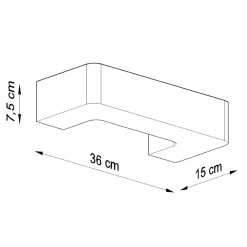 Applique en céramique 1 ampoule 3000K - 36x15x7.5cm Sollux