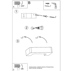 Applique en céramique 1 lampes 36x15x7.5cm Sollux