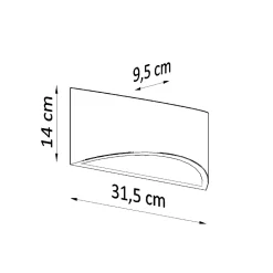 Applique en céramique 1 lampes 31.5x9.5x14cm Sollux