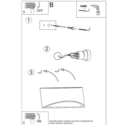 Applique en céramique 1 lampes 31.5x9.5x14cm Sollux