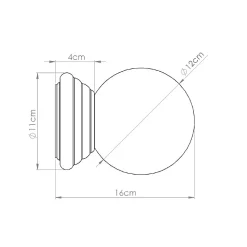 Applique en céramique émaillée/verre 1 lampes 12x16x12cm Sollux