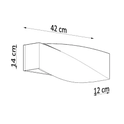 Applique en céramique/verre 1 ampoule 3000K - 42x12x14cm Sollux