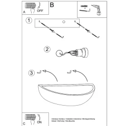 Applique en céramique/verre 1 lampes 34x16x8cm Sollux